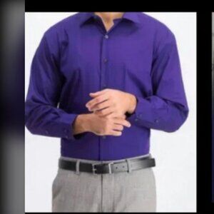 Brand New Alfani Men's Regular Fit Dress Shirt Pure Purple Mens Sz S